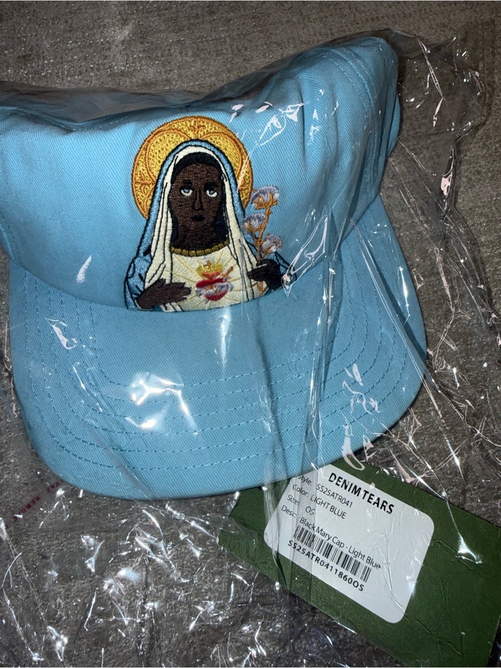Denim Tears Black Mary Cap Light Blue NWT One Size